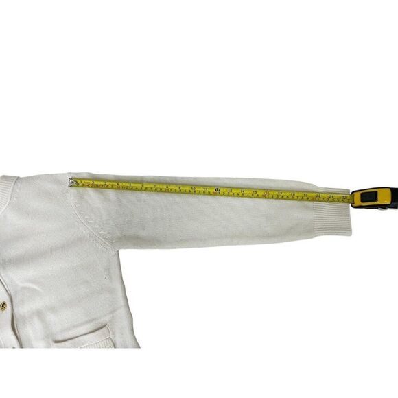 Massimo Dutti Women Cardigan Sweater S Cream Wool Gold Button 5702/620 NWD - Picture 15 of 16